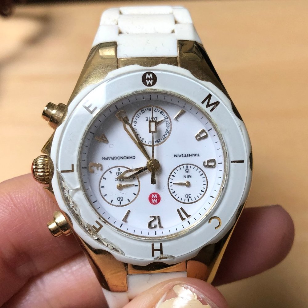 Michele White Gold Sport Watch